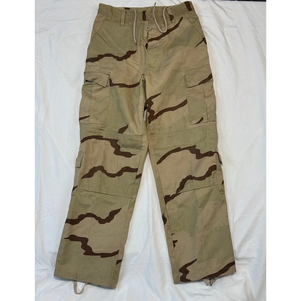 Military 3 Color Desert Camo Cargo Pants Small Regular Tactical Trousers Tan